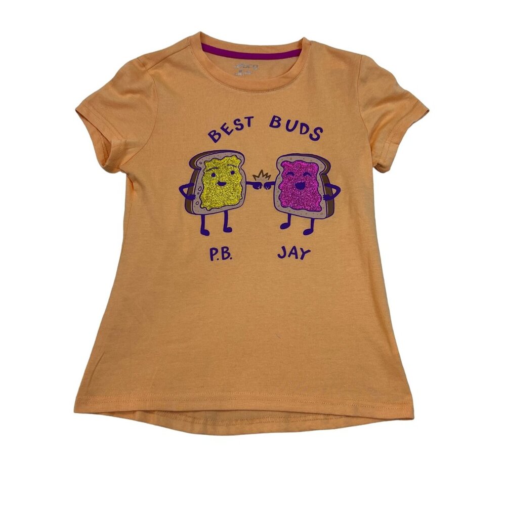 Girls BCG Peanut Butter & Jelly PB&J Top Girls Size Med Orange Short Sleeve